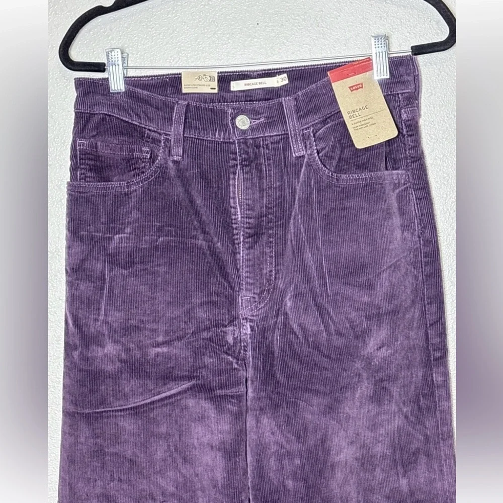 Levi’s ribcage bell Purple Corduroy flares. Size 30. NWT - Picture 2 of 4